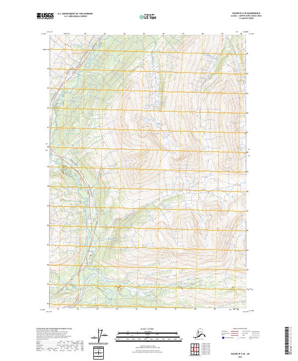 Valdez B-4 SE topographic map thumbnail
