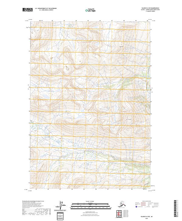 Valdez B-4 SW topographic map thumbnail