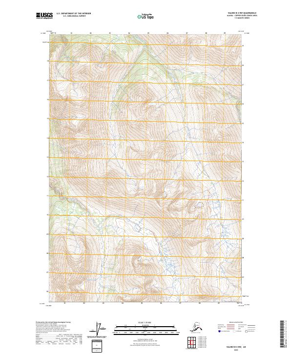 Valdez B-4 NW topographic map thumbnail
