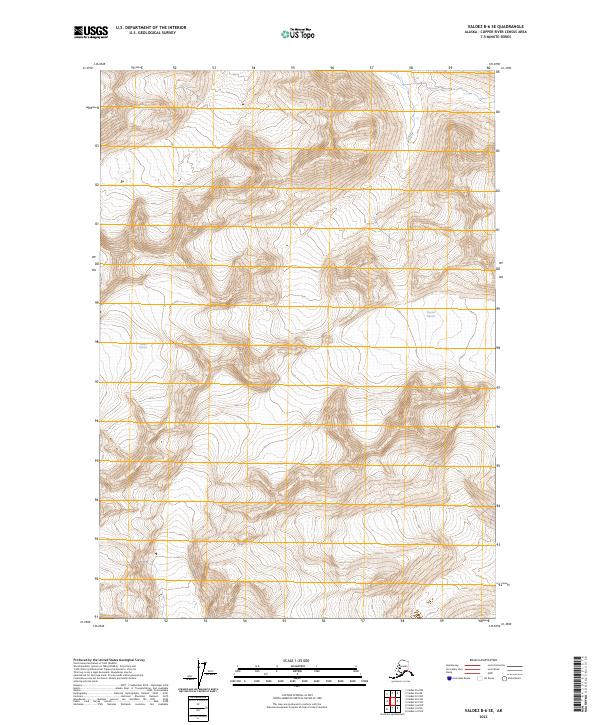 Valdez B-6 SE topographic map thumbnail