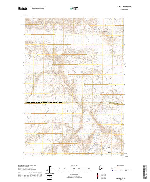 Valdez B-7 SE topographic map thumbnail