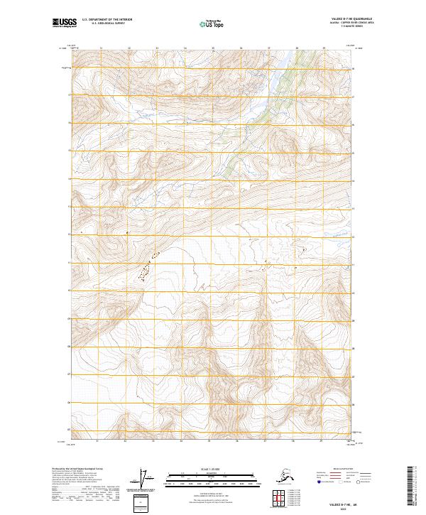 Valdez B-7 NE topographic map thumbnail