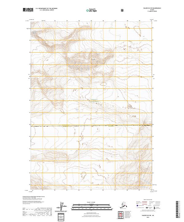 Valdez B-8 SW topographic map thumbnail
