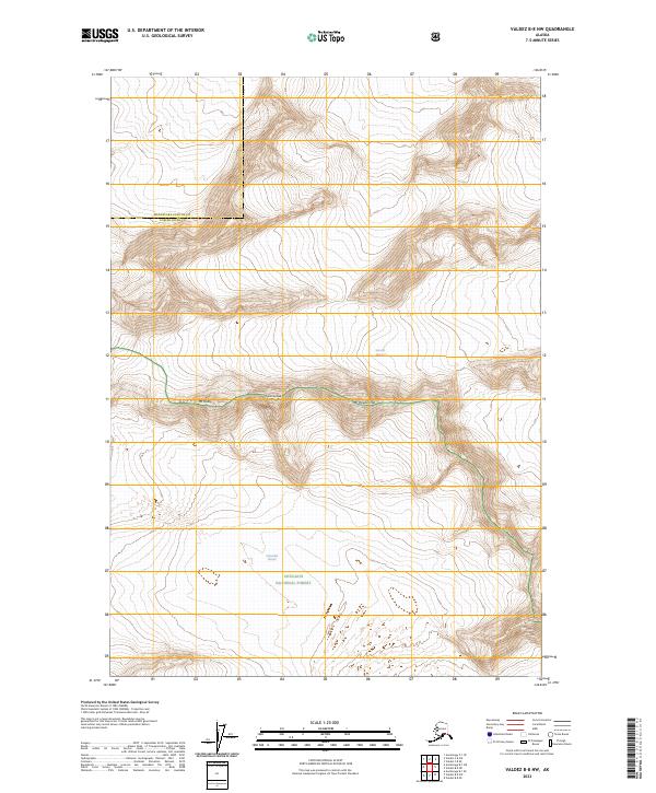 Valdez B-8 NW topographic map thumbnail