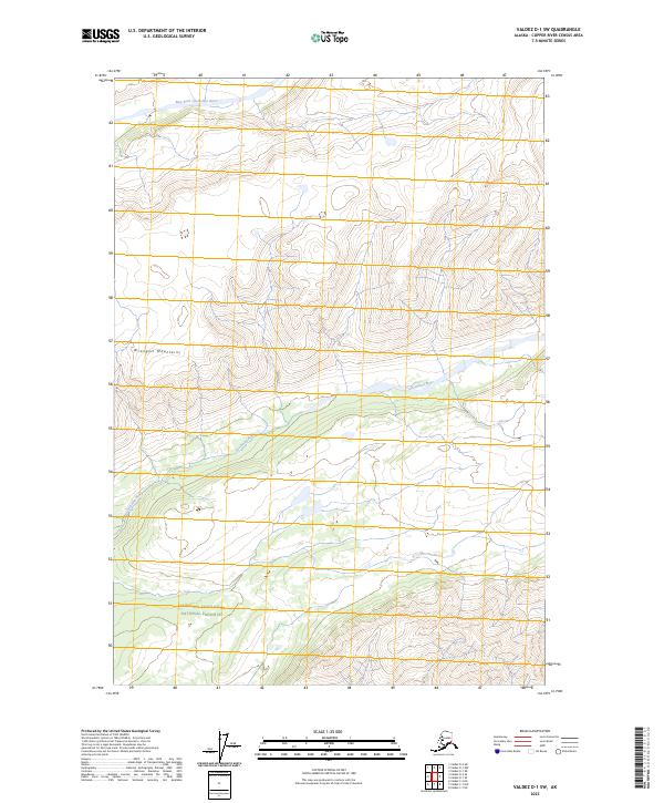 Valdez D-1 SW topographic map thumbnail