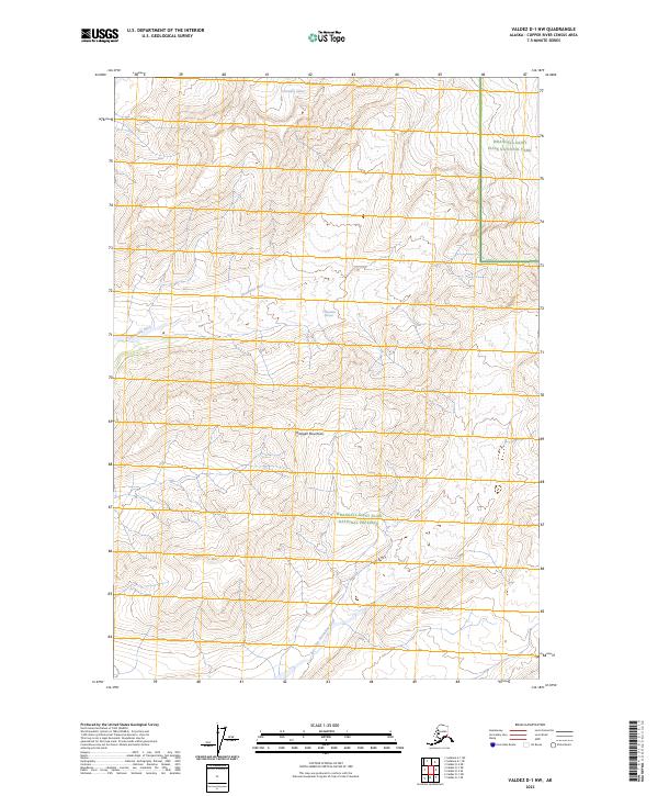Valdez D-1 NW topographic map thumbnail
