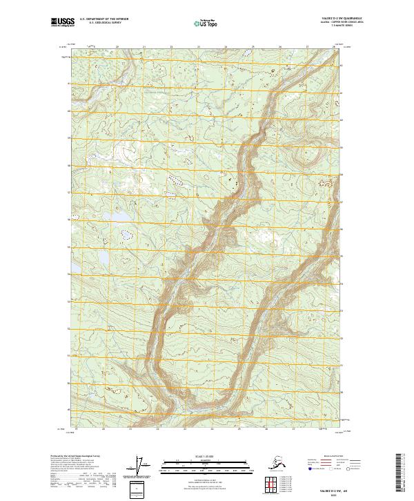 Valdez D-2 SW topographic map thumbnail