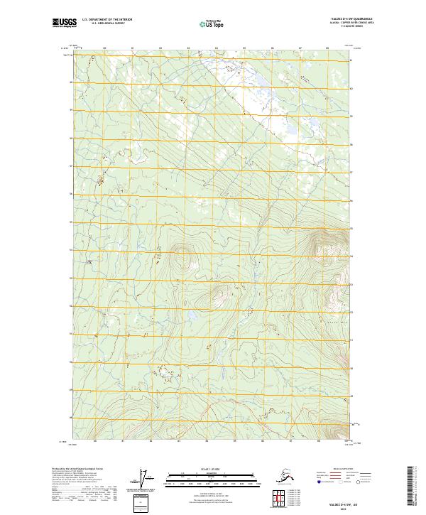 Valdez D-4 SW topographic map thumbnail