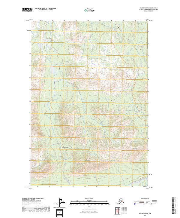 Valdez D-5 SW topographic map thumbnail