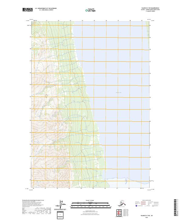 Valdez D-7 SW topographic map thumbnail