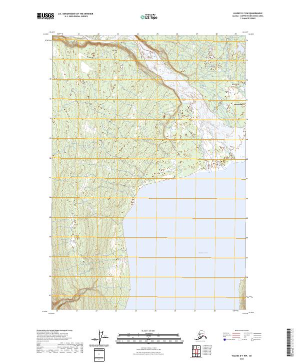 Valdez D-7 NW topographic map thumbnail