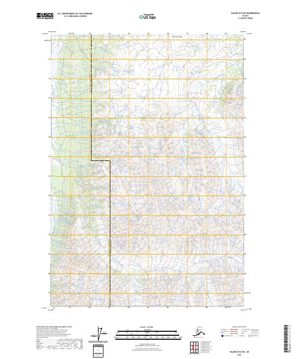 Valdez D-8 SW topographic map thumbnail