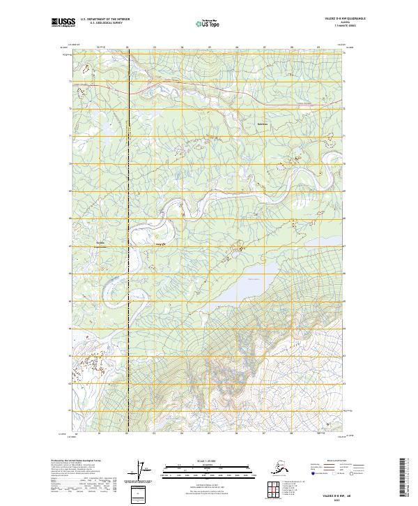 Valdez D-8 NW topographic map thumbnail
