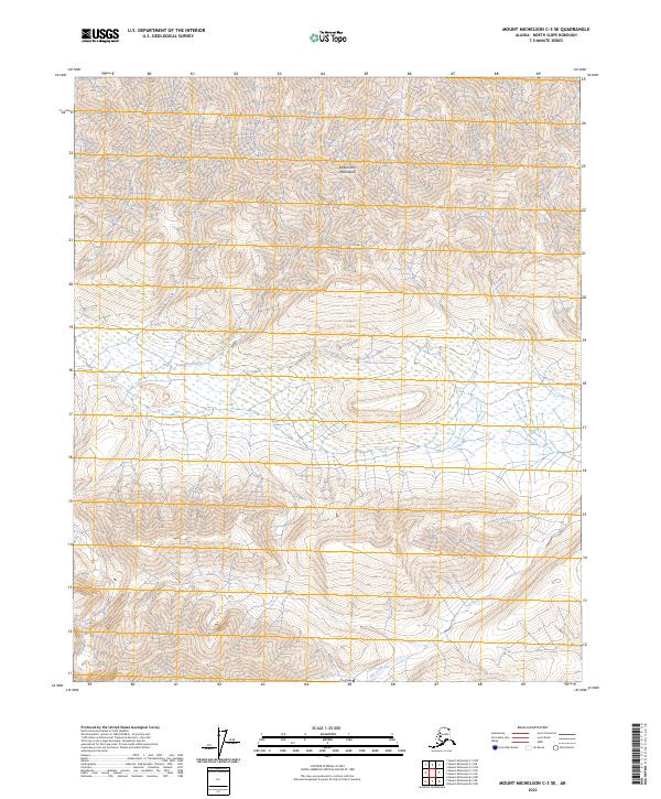 Mount Michelson C-3 SE topographic map thumbnail