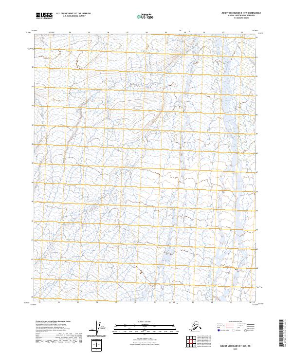 Mount Michelson D-1 SW topographic map thumbnail