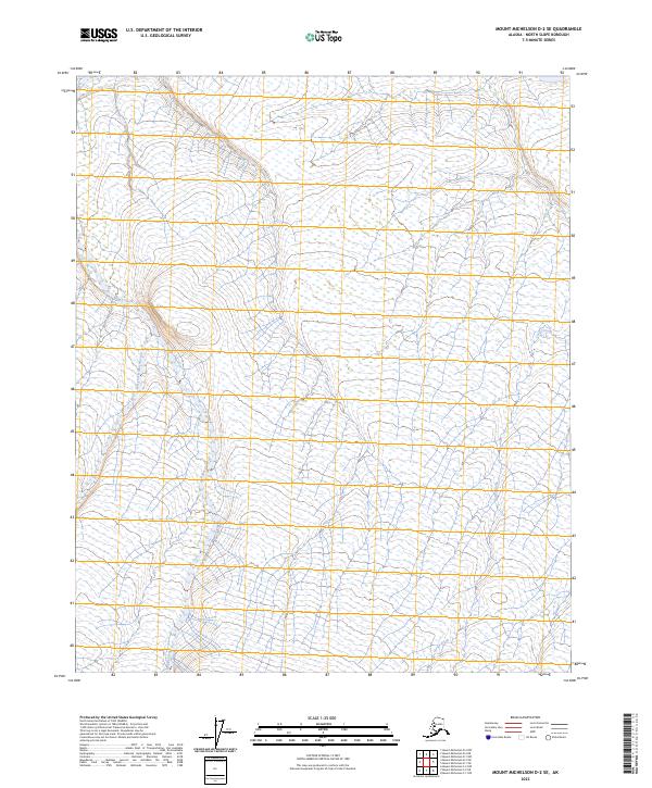 Mount Michelson D-2 SE topographic map thumbnail