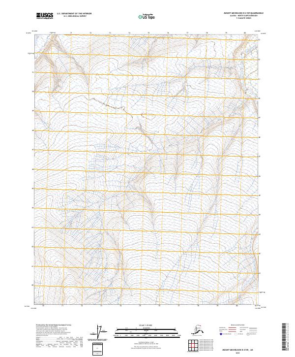 Mount Michelson D-2 SW topographic map thumbnail