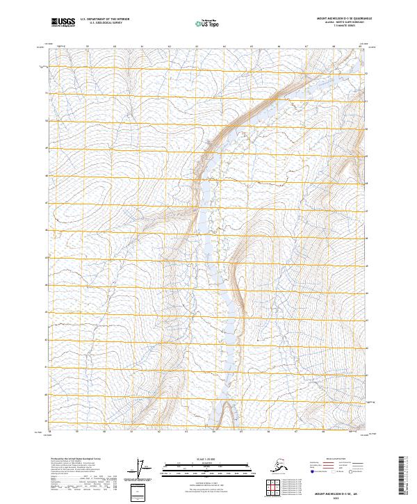Mount Michelson D-3 SE topographic map thumbnail
