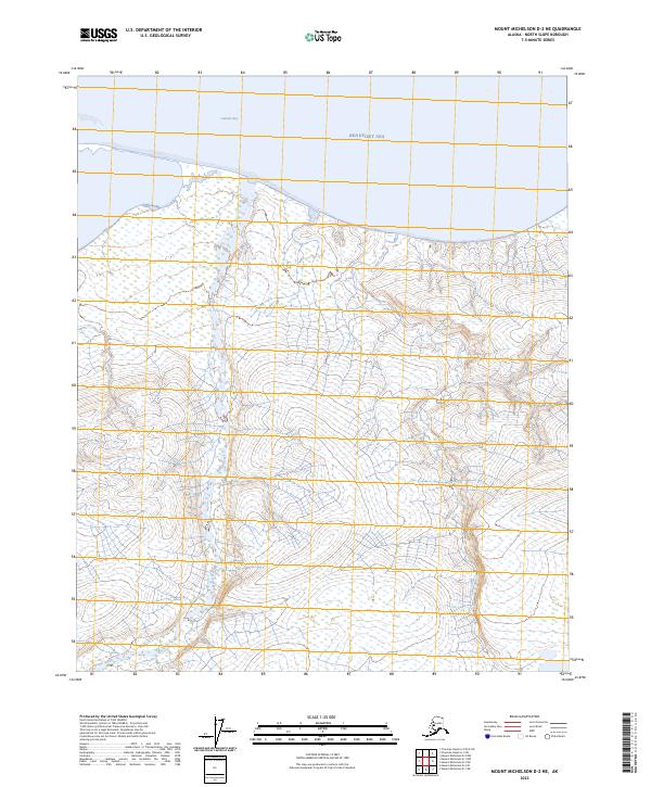 Mount Michelson D-2 NE topographic map thumbnail