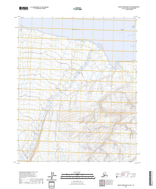 Mount Michelson D-2 NW topographic map thumbnail