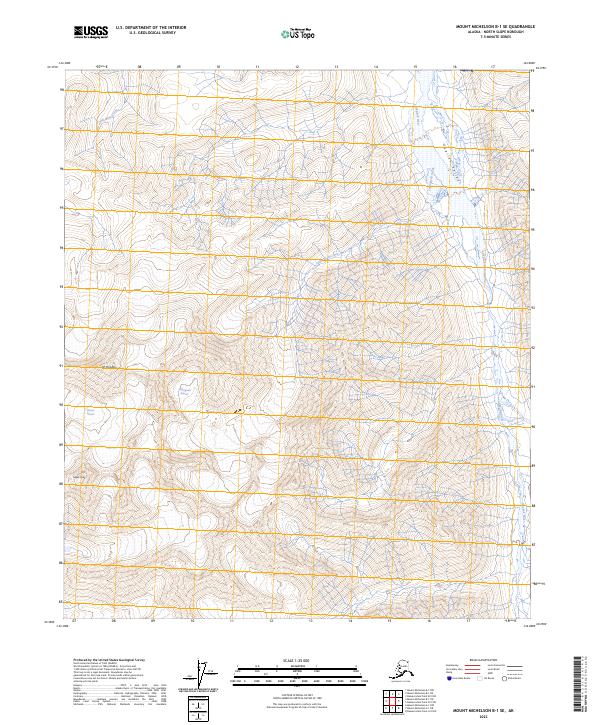 Mount Michelson B-1 SE topographic map thumbnail