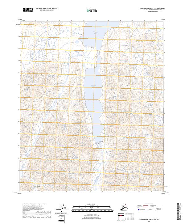 Mount Michelson B-2 SW topographic map thumbnail