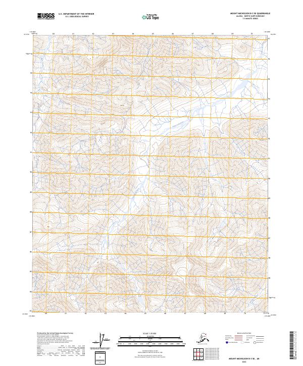 Mount Michelson B-3 SE topographic map thumbnail