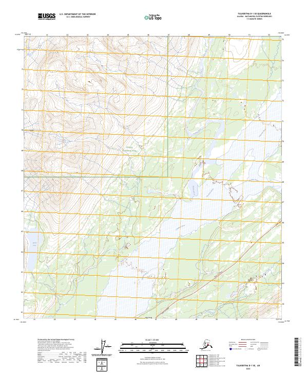 Talkeetna D-1 SE topographic map thumbnail