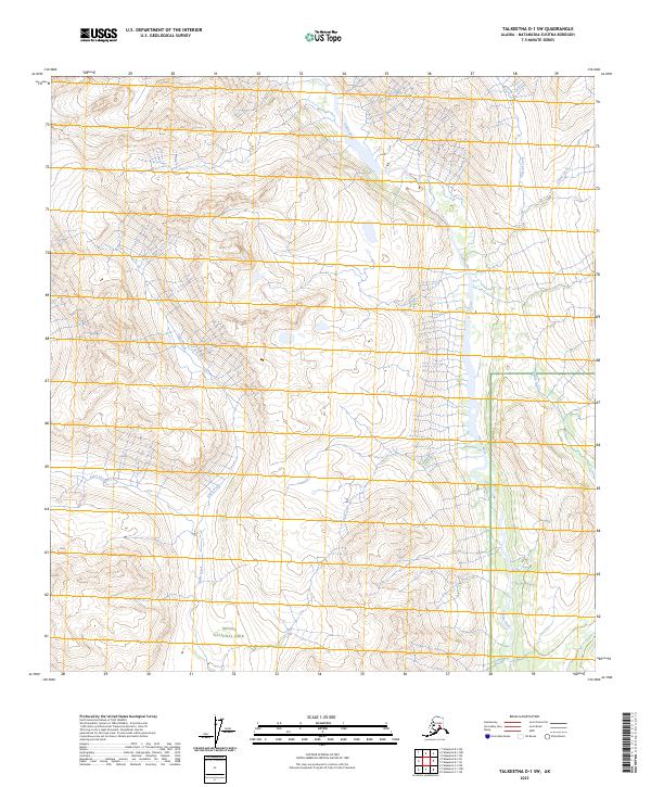 Talkeetna D-1 SW topographic map thumbnail