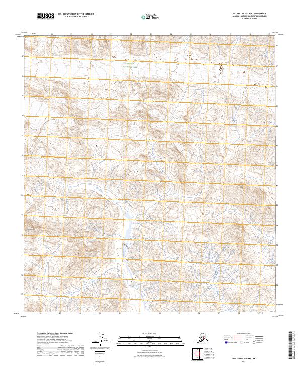 Talkeetna D-1 NW topographic map thumbnail