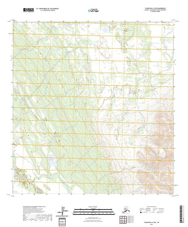 Talkeetna A-3 NW topographic map thumbnail