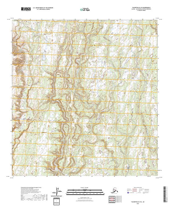 Talkeetna B-2 SE topographic map thumbnail