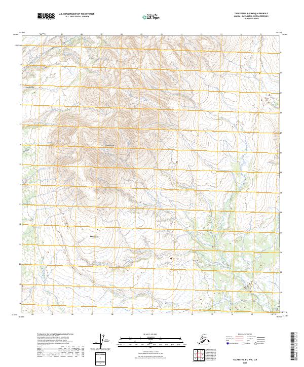 Talkeetna B-2 NW topographic map thumbnail