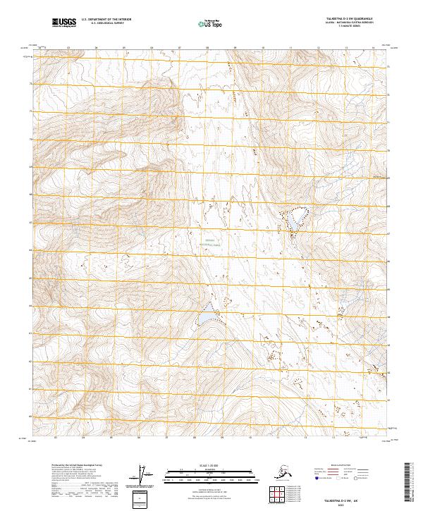 Talkeetna D-2 SW topographic map thumbnail