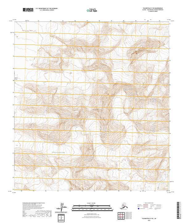 Talkeetna D-3 SE topographic map thumbnail
