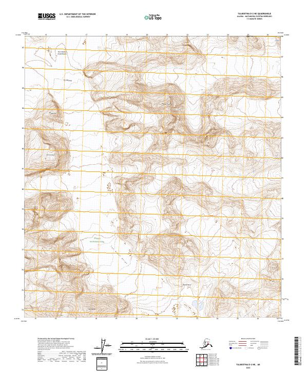 Talkeetna D-2 NE topographic map thumbnail