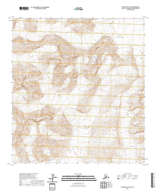 Talkeetna D-2 NW topographic map thumbnail