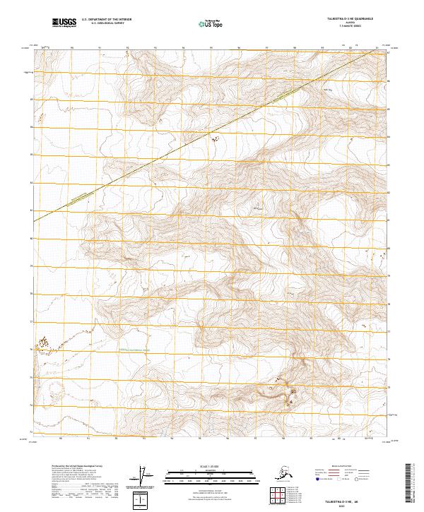 Talkeetna D-3 NE topographic map thumbnail