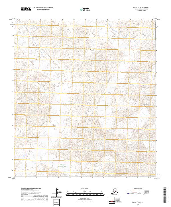 Denali A-3 SW topographic map thumbnail