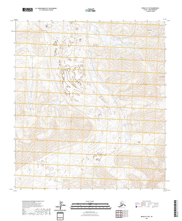 Denali B-1 SW topographic map thumbnail