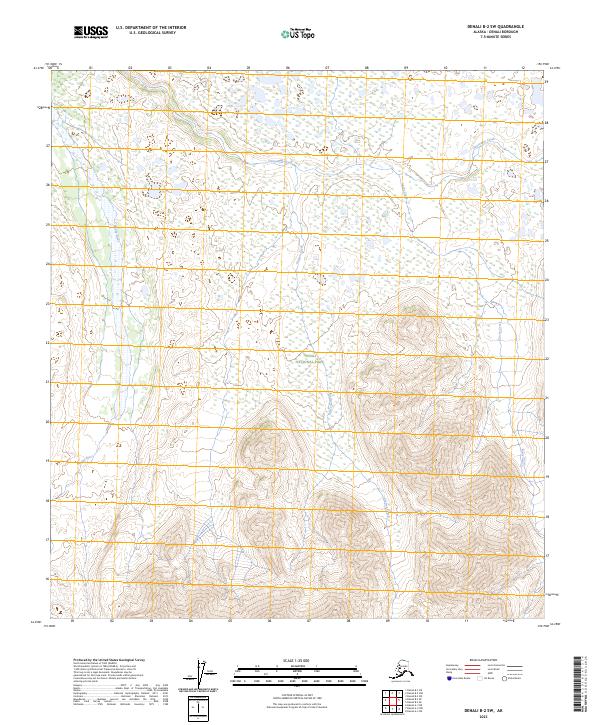 Denali B-2 SW topographic map thumbnail