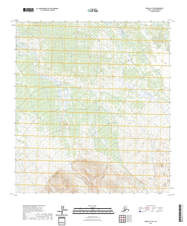 Denali B-3 SW topographic map thumbnail