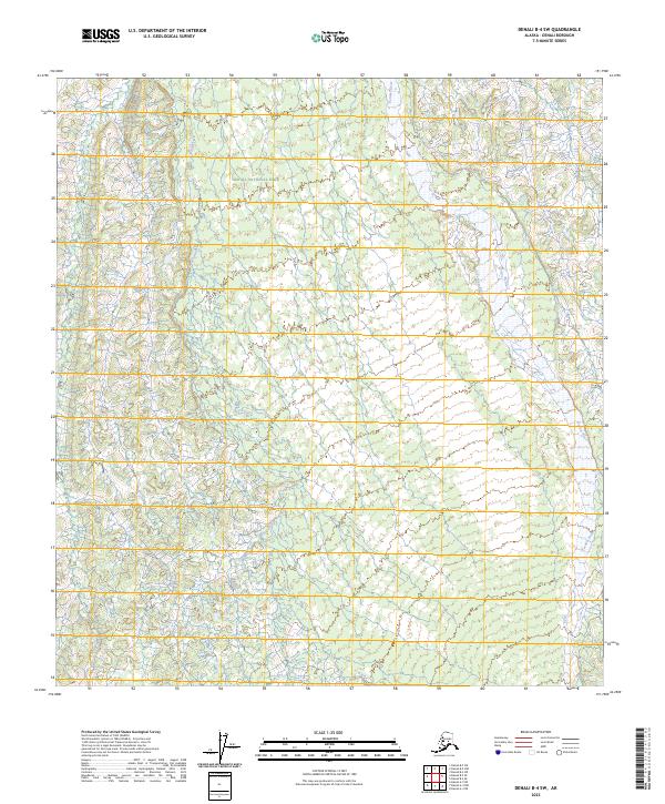 Denali B-4 SW topographic map thumbnail