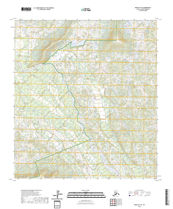 Denali B-5 SE topographic map thumbnail