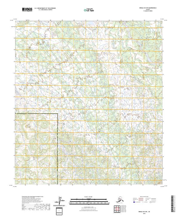 Denali B-5 SW topographic map thumbnail