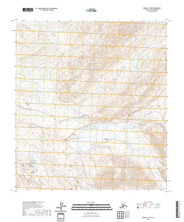 Denali B-1 NW topographic map thumbnail