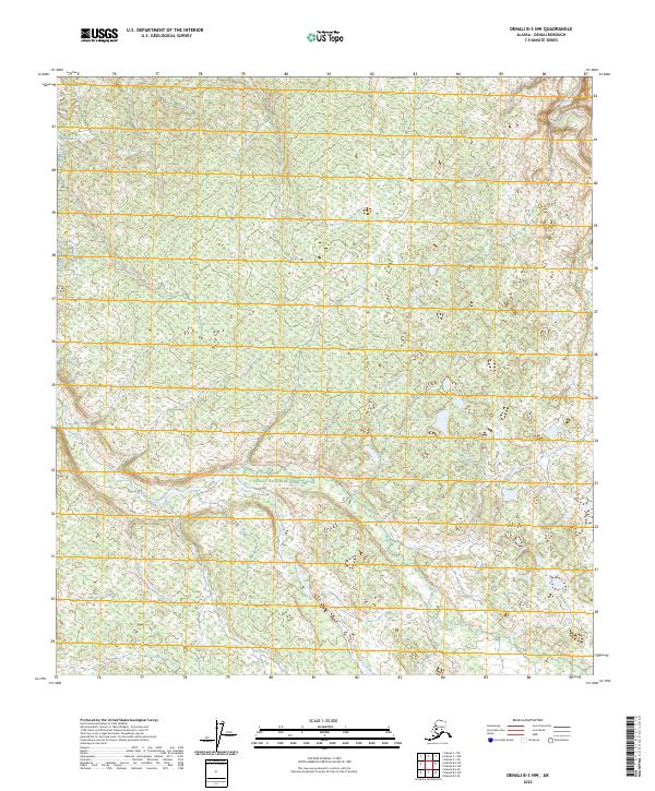 Denali B-3 NW topographic map thumbnail