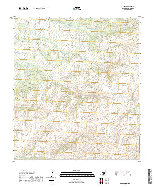 Denali D-2 SE topographic map thumbnail