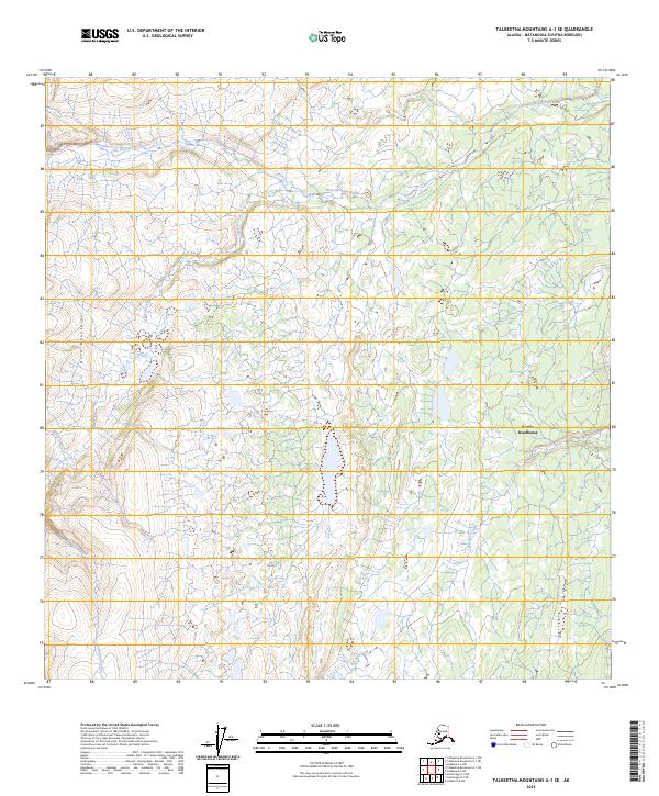 Talkeetna Mountains A-1 SE topographic map thumbnail