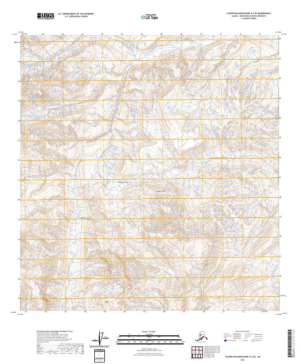 Talkeetna Mountains A-2 SE topographic map thumbnail